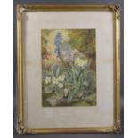 VICTORIAN SCHOOL study of marigolds and hyacinth, watercolour 14.5" x 10.5" (37cm x 27cm)