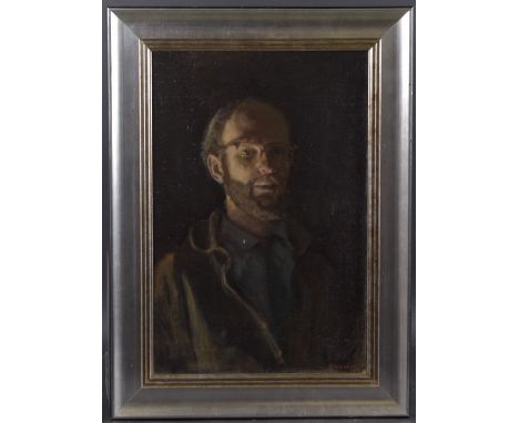 GEORGE WEISSBORT (1928 - 2013) A PORTRAIT OF THE ARTIST Signed,oil on canvas on board, framed 60cm x 40cm