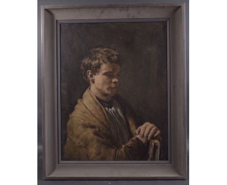 GEORGE WEISSBORT (1928 - 2013) A PORTRAIT OF A YOUNG BOY Oil on board, framed Signed and dated, 1957 70cm x 52cm