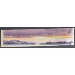ATTRIBUTED TO HERCULES BRABAZON BRABAZON A landscape at sunset, watercolour, signed with initials,