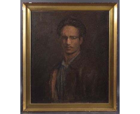 GEORGE WEISSBORT (1928 - 2013) AN EARLY SELF PORTRAIT Oil on board, framed Provenance: The Society of Portrait Painters, 66cm