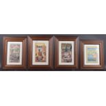 PERSIAN SCHOOL Four coloured prints, figures in various pursuits, 11" x 6" (27cm x 15cm)