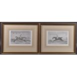 AFTER H ROBERTS (18TH CENTURY) A pair of black and white engravings of racehorses, with