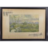 SNAFFLES 'Peshawar Vale' colour print, signed in pencil with Snaffles "horse bit" blindstamp, 19.