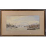 HUBERT JAMES MEDLYCOTT (1841-1920) 'Battersea' View of the River Thames, London watercolour, signed,