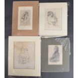 EDWARD CHARLES PRUST (1891-1978) Three studies of women, pencil sketches, signed and dated, 1936 and