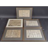 FOUR 18TH CENTURY STRIP MAPS 'The Road from London to Chichester', 'The Road from London to