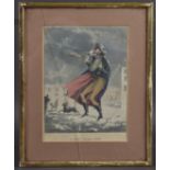 E.W (19TH CENTURY) 'A New Year's Gift', 19th century hand colour aquatint caricature of a