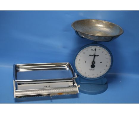 A SET OF SALTER SCALES TOGETHER WITH TOWER ADJUSTMENT SCALES