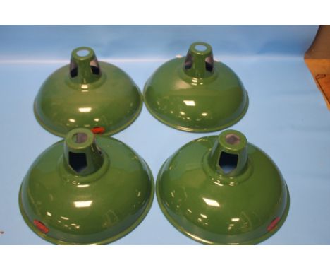 FOUR THORLUX VINTAGE STYLE GREEN LIGHT SHADES