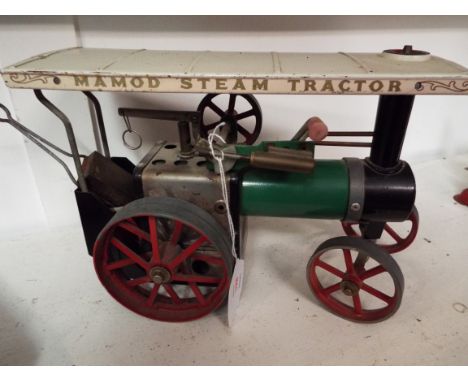 A Mamod TE1 live steam tractor