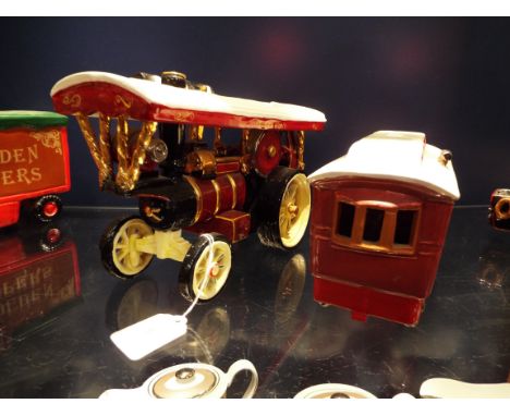 A late 20thC handmade model of a traction engine 'The Charles Heals' together with a matching 'Super Golden Gallopers' modern