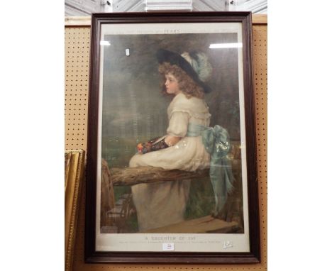 A late Victorian chromolithograph Pears print titled 'A Daughter of Eve', framed       23" wide x 34" long