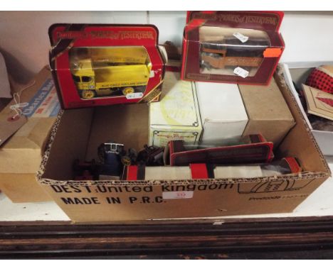 A boxed Matchbox 1929 Fowler crane, a boxed Models of Yesteryear 1984 Aveling Porter steam roller, a boxed models of Yesterye