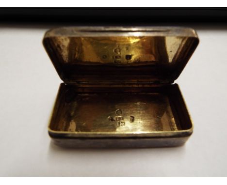 A Birmingham 1806 silver snuff box with gilt interior, hallmarked IS for John Shaw