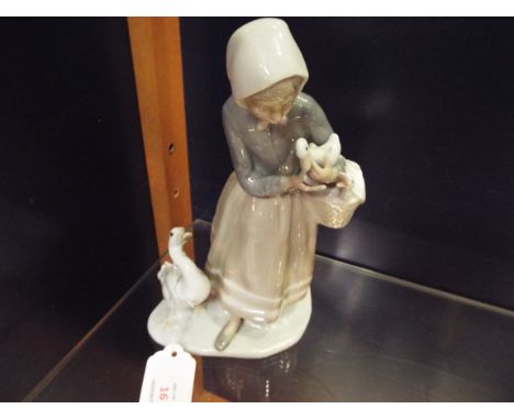 A Lladro figure of 'The Goose Girl'