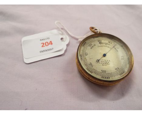 A J. Hicks of London pocket barometer