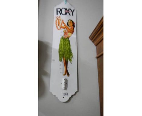 A Roxy Life enamel sign (missing thermometer tube).