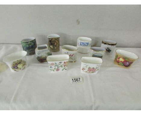 11 porcelain toothpick holders including Goebel, Aynsley, Royal Doulton etc.,