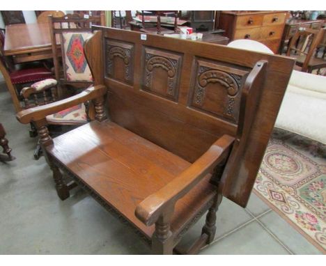 An oak Monk's bench.