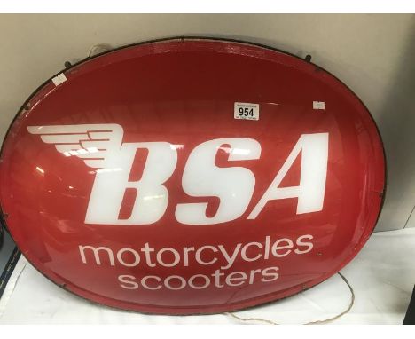 A 1960's B.S.A motorcycle scooter illuminated double sided sign