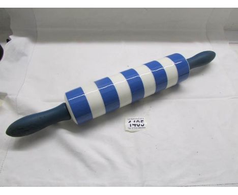 A T G Green Cornishware rolling pin.