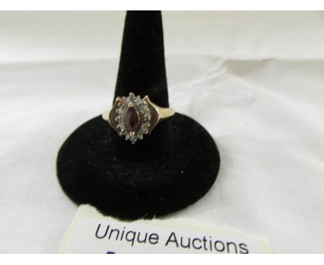 A 9ct gold ring set ruby stone, size R.