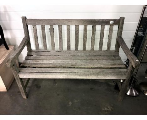 A vintage wooden garden bench