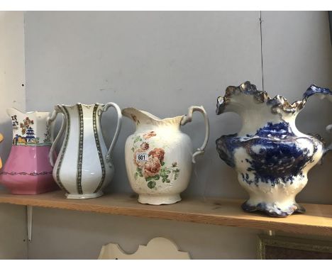 4 Victorian basin jugs