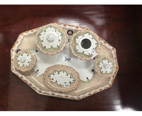 A Burslem 'Begrade' dressing tray and trinket boxes
