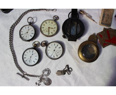 A late Victorian silver open faced pocket watch, the enamel dial with Roman numerals and a seconds subsidiary dial, inscribed