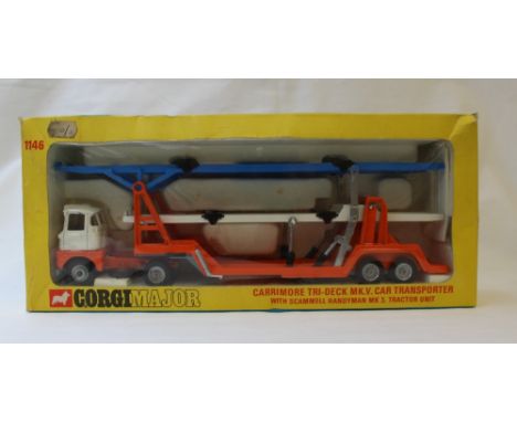 A Corgi Major Carrimore Tri-deck Mk.V car transporter with scammell handyman Mk 3. tractor unit, No.1146, boxed