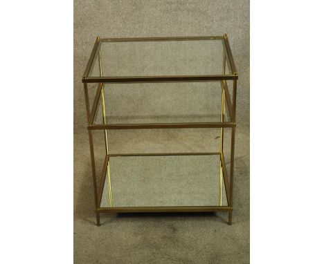 Lamp table, vintage style brass. H.66 W.46 W.56cm. 