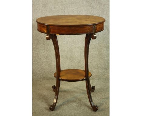Lamp table, late 19th century Continental style, satinwood and mahogany inlay. H.82 W.62cm. 