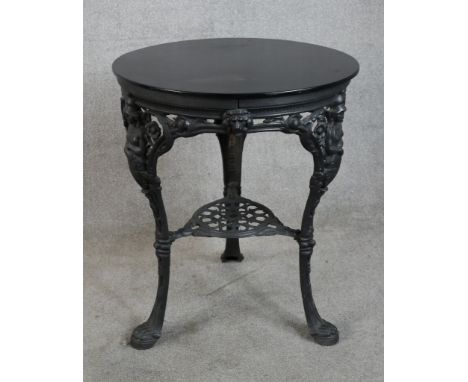 Pub table, vintage cast iron. H.74 W.61 D.61cm 