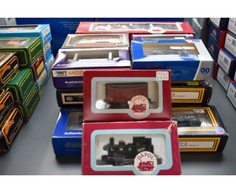 Eighteen Dapol 00 gauge items of Rolling Stock including Carriages and Wagons, along with a Dapol 00 gauge 0-4-0 LMS Pug Engi