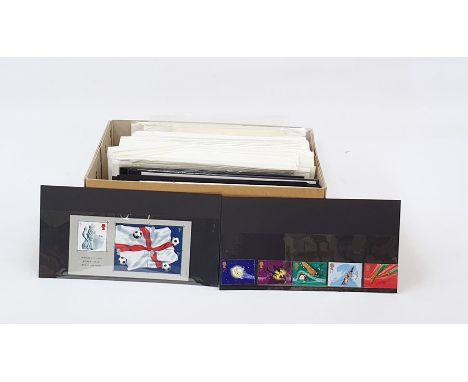 Box of First Day Covers and mint British decimal stamps, face value well over £100 