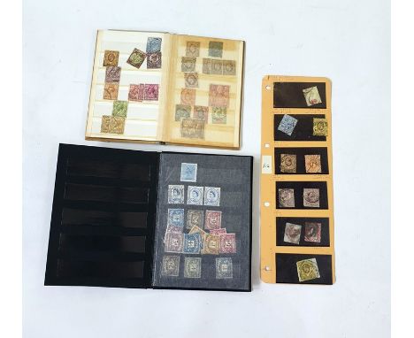 One folder of mainly GB used including two penny blue on piece, India first issue four Annas cut to shape