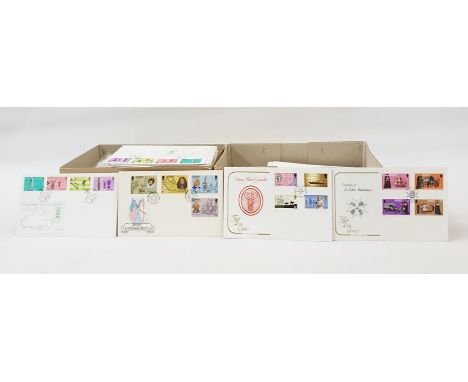 Quantity of Jersey first day covers plus packets of loose stamps (2 boxes)