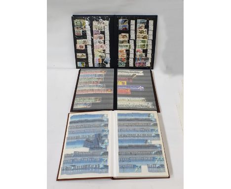 Box of 14 albums and stock books including mint 1946 Victory issue, with many blocks of four, mostly Queen Elizabeth II used 