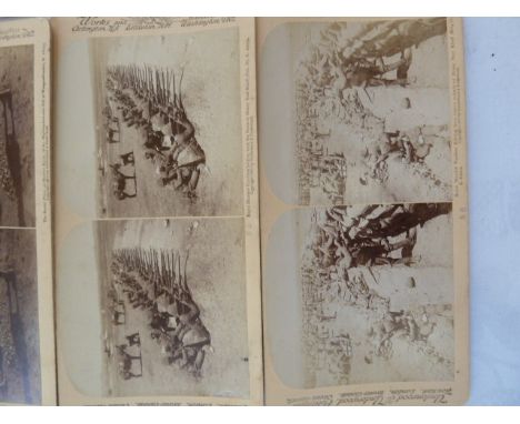 Quantity glass lantern slides and quantity of a stereoscopic viewer black and white photographs of the Boer War - these inclu