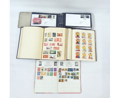 23 albums and stock books with a selection of First Day Covers, stamps of the world including some King George V commonwealth