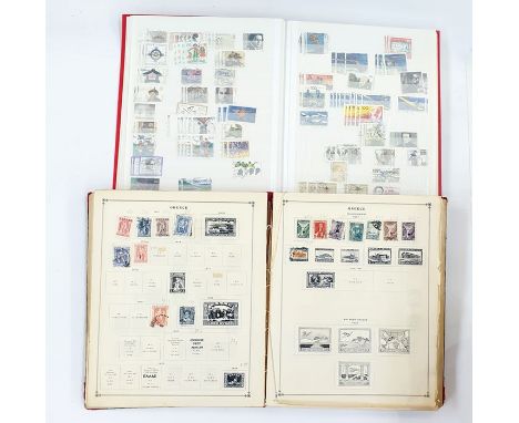 Seven albums and two stock books including Scott international postage stamp album, circa 1930 with many useful early world a