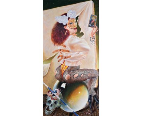 Harald K. SCHULZE (1952)  Homage für C.G. Gemälde - Acryl auf Leinwand, 140 cm x 70 cm, gerahmt 147 cm x 77 cm,rechts unten s