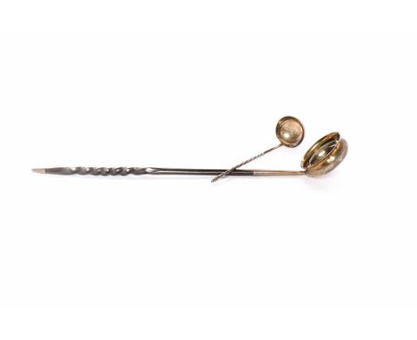 GEORGE IV SILVER PUNCH LADLE maker David McDonald, Glasgow 1828, engraved 'JMMB' to bowl, with twisted baleen handle, approxi
