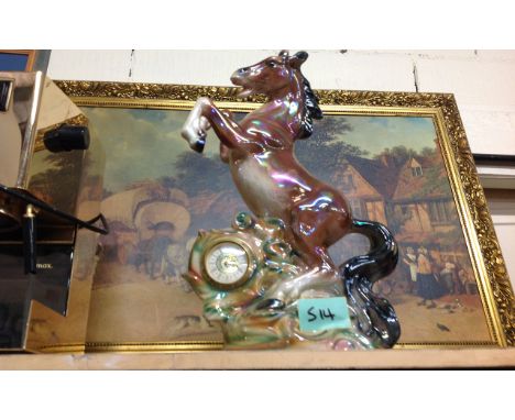 A Ceramic Horse Clock. 