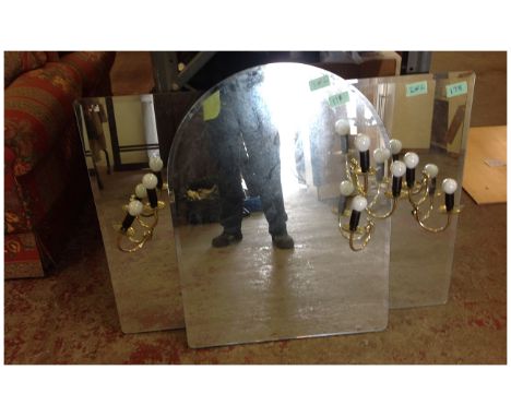 Two Mirrors with Light Fittings. 