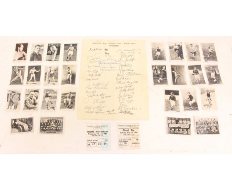 Football: A 1968 F.A Cup Final ticket together with an England v West Germany February 23rd 1966 ticket; together with a coll