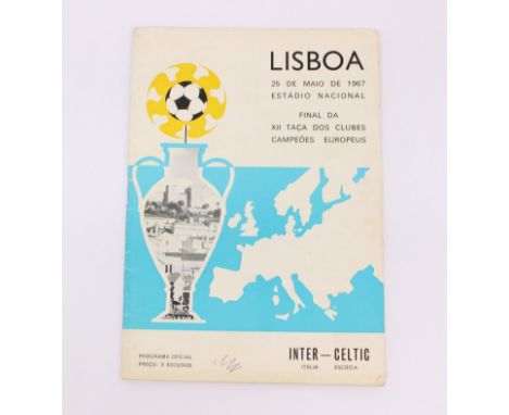 European Cup: A 1967 European Cup Final match programme, Inter Milan v. Celtic, 25th May 1967, played at Estadio Nacional, Li