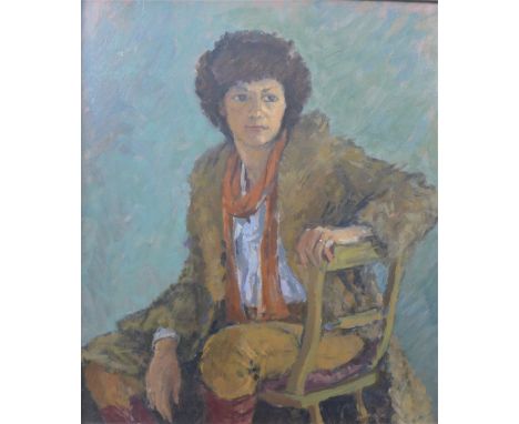 Anthony Baynes, (BRITISH 1921 - 2003), oil on board half length portrait, framed